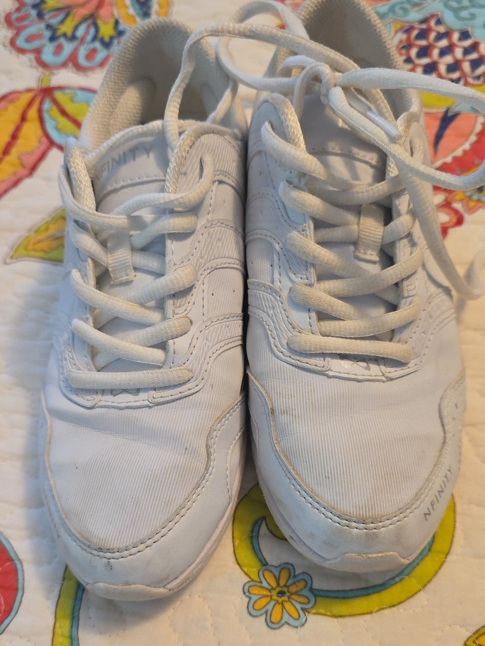 NFINITY Rival 2.0 All-White Lace-Up Athletic Shoes for Cheee